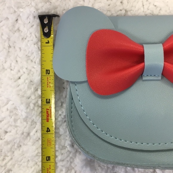 MINI Leather Blue Purse with Red Bow - Picture 5 of 5